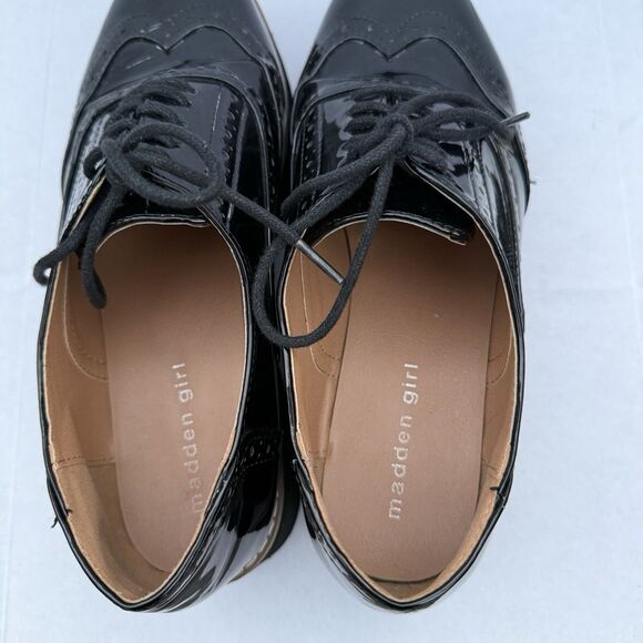 Madden Girl G-Class Black Platform Oxford Lace Up Shoes Women's Size 7.5 - Picture 7 of 9